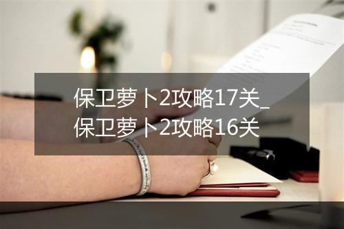 保卫萝卜2攻略17关_保卫萝卜2攻略16关