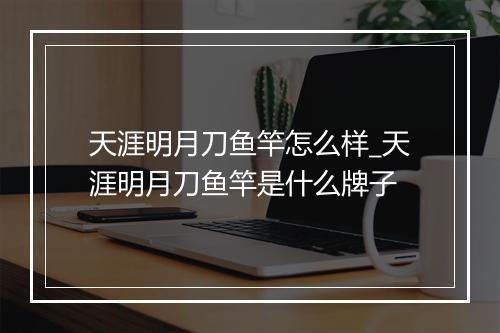 天涯明月刀鱼竿怎么样_天涯明月刀鱼竿是什么牌子
