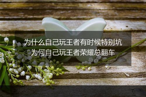 为什么自己玩王者有时候特别坑　为何自己玩王者荣耀总翻车