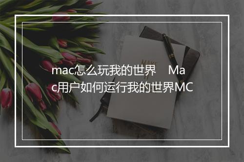 mac怎么玩我的世界　Mac用户如何运行我的世界MC