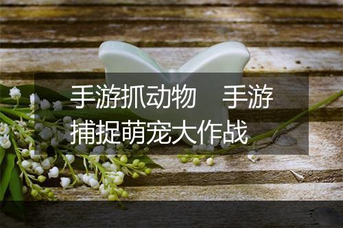 手游抓动物 手游捕捉萌宠大作战