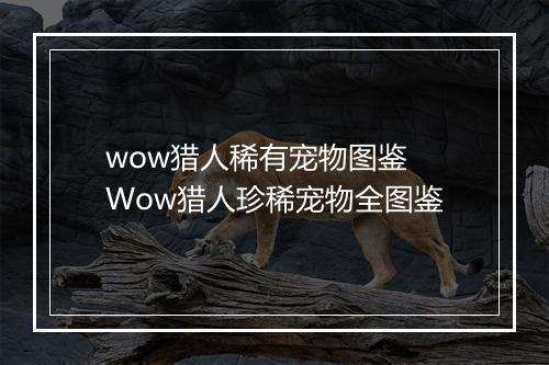 wow猎人稀有宠物图鉴　Wow猎人珍稀宠物全图鉴