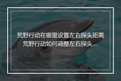 荒野行动在哪里设置左右探头距离 荒野行动如何调整左右探头距离